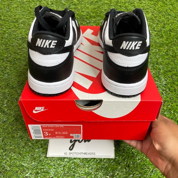 Nike Dunk Low PS Preschool Black and White - Picture 3 of 4
